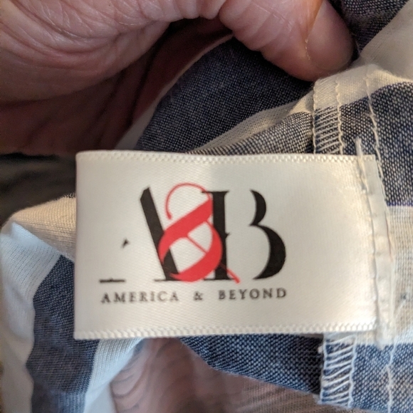 America & Beyond Comtessa Striped Maxi Dress Sz M - Picture 8 of 9